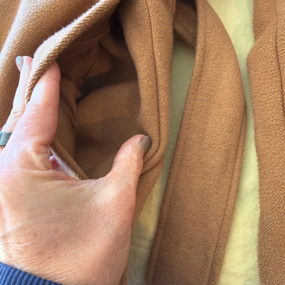 Ann Taylor Factory Camel Wrap Coat Belted Shawl Collar M - Picture 4 of 6
